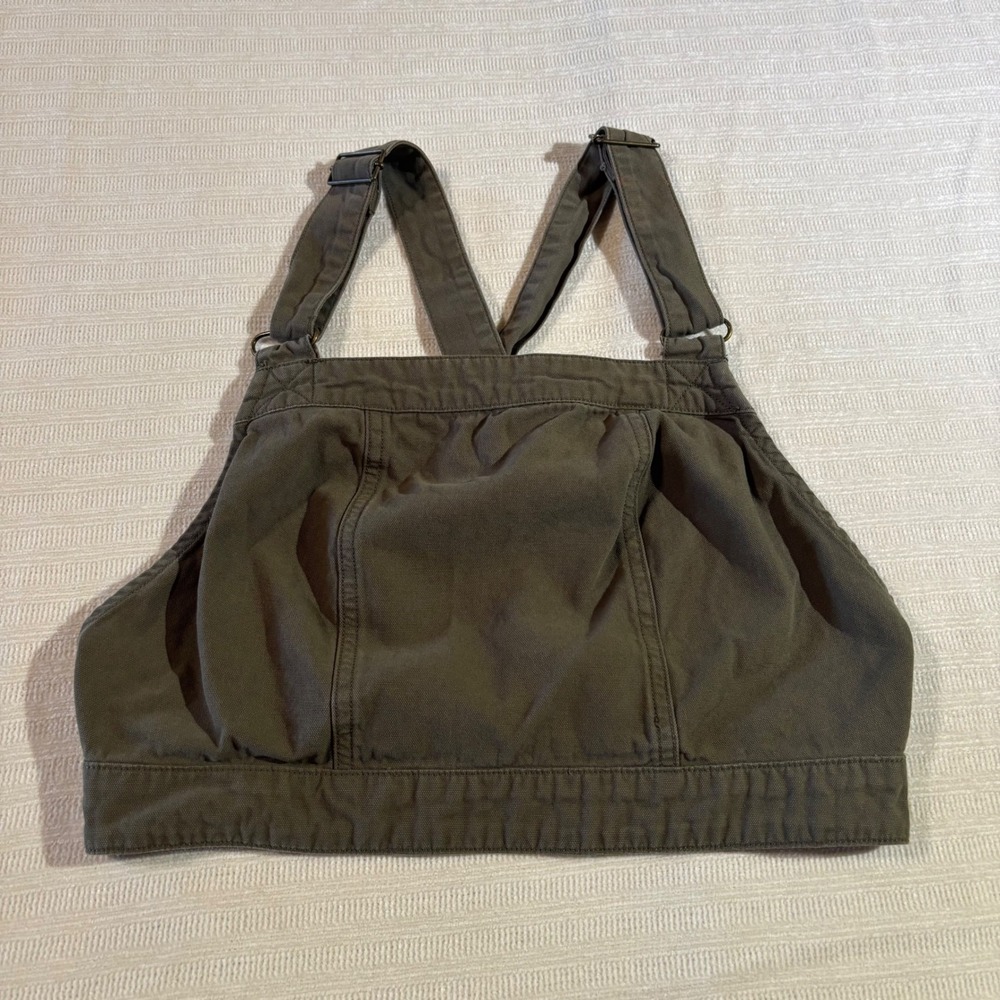 BDG Urban Outfitters Olive Green Canvas Crop Top Overall Strap Utility Mens M